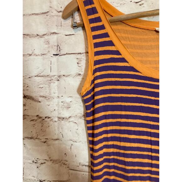 Hiho Maxi Dress Womens Small Purple & Orange Striped Full Length Stretch - Picture 6 of 16